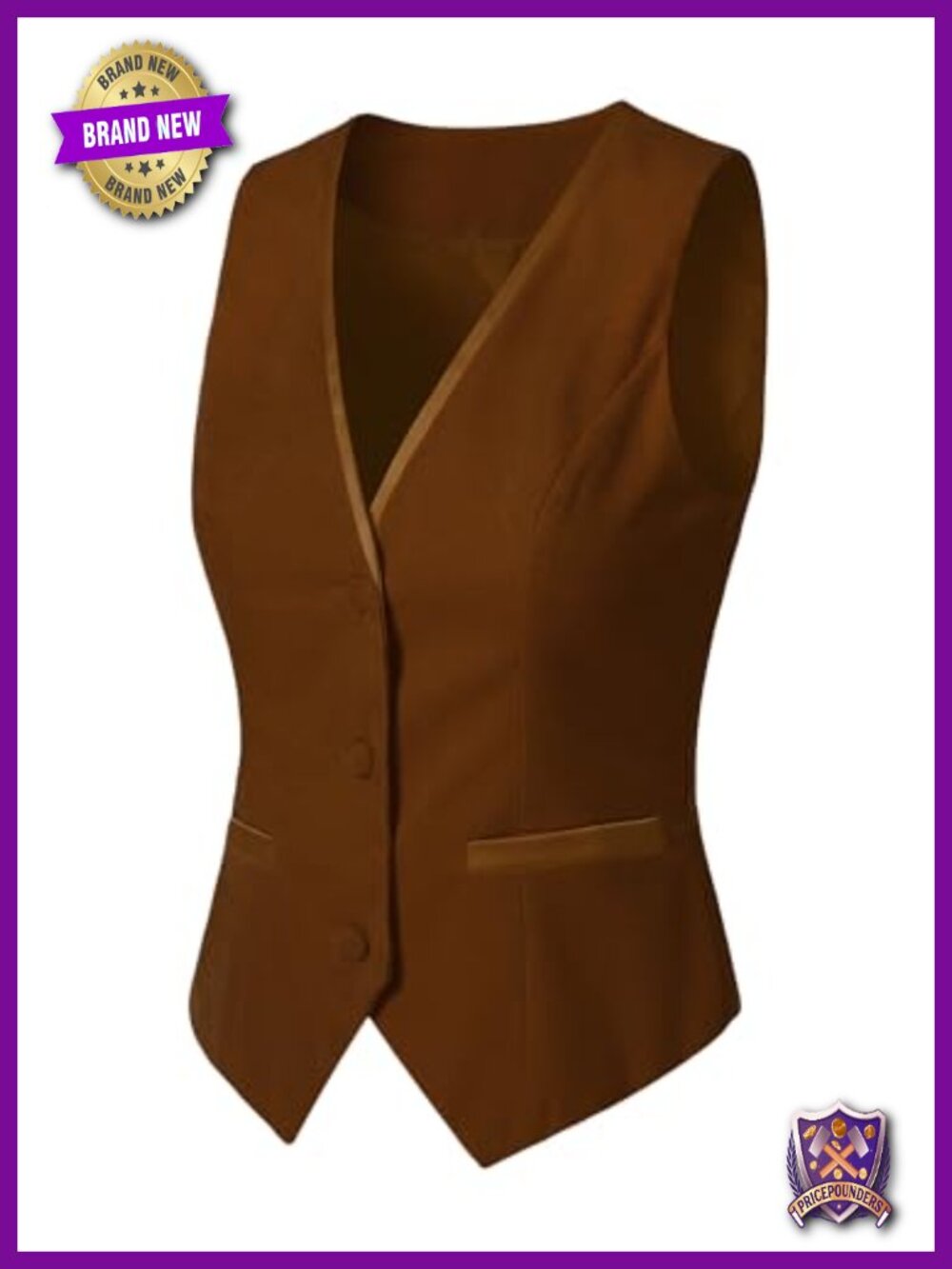 Womens Vintage Velvet Sleeveless Waistcoat V-Neck Button Front Vest